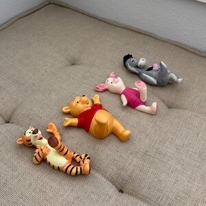 Disney Vintage 60-70s Japan Winnie The Pooh + Pals Ceramic Wall Mounts Set of 4